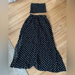MIDI skirt and tube top combo